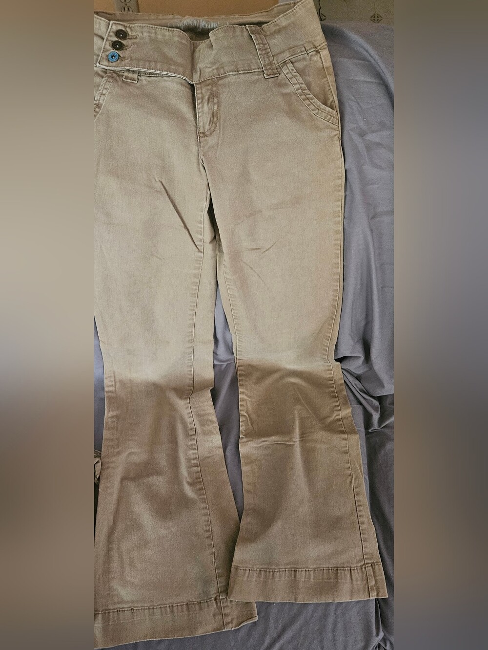 Wide Leg Women's Jeans in Khaki